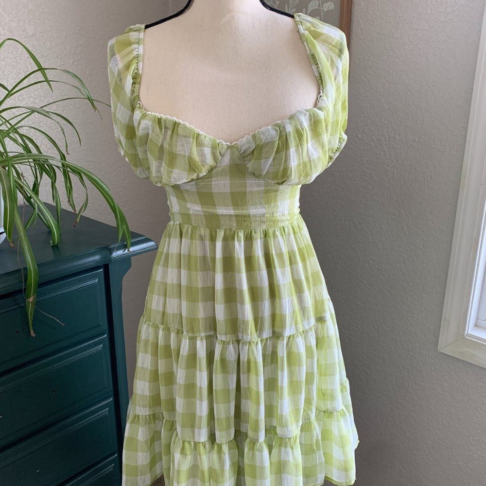 Princess Polly Green Plaid Sundress